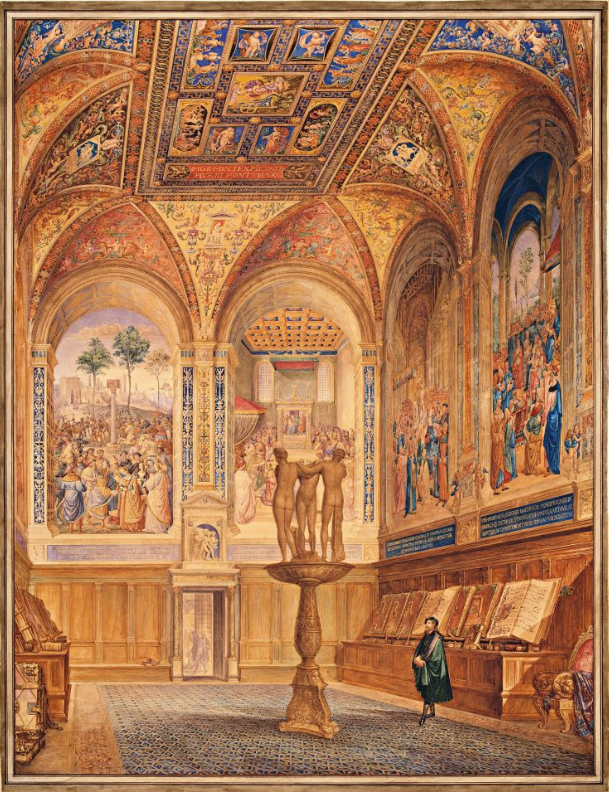 Alessandro Maffei (1811-1859) Interno del Duomo di Siena. La Libreria Piccolomini, 1847 acquarello su carta, cm. 98×65