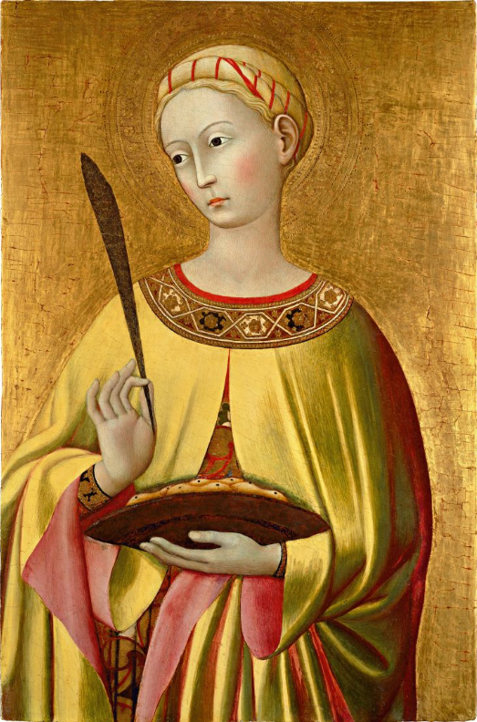 Sano di Pietro [Siena, 1405 – 1481]  Santa Lucia 1440 circa Tempera su tavola, cm. 72×47, 8