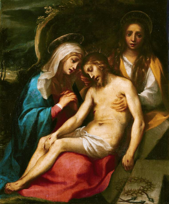 Francesco Vanni (1564-1610) Compianto sul Cristo deposto, 1595-1600 circa  olio su tela, cm. 65×54