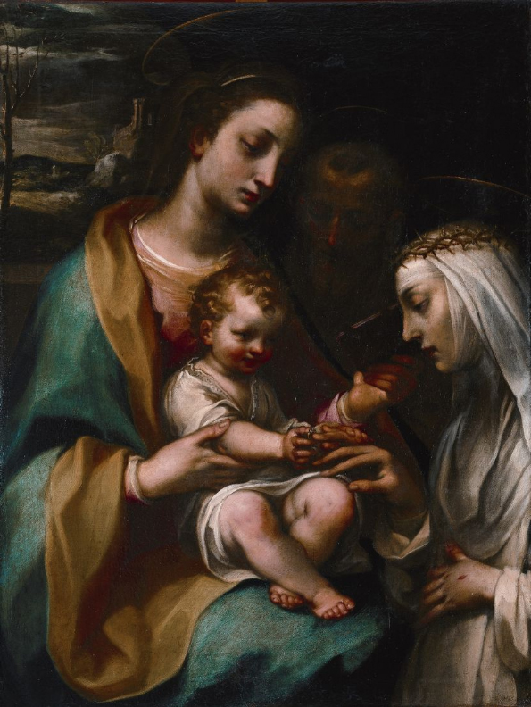 Francesco Vanni (1564-1610) Matrimonio mistico di santa Caterina da Siena, 1600 circa  olio su tela, cm 99×74