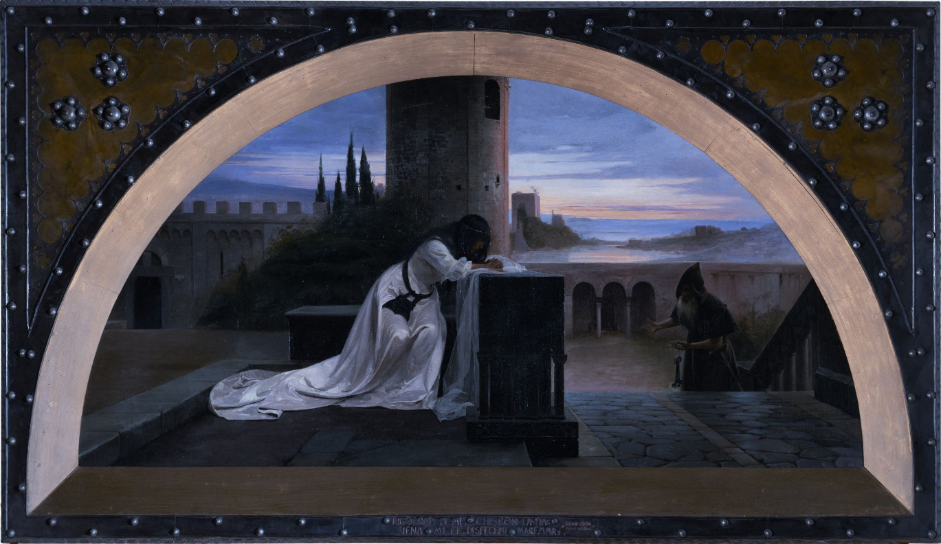 Arturo Viligiardi (1869-1936)   La Pia dé Tolomei, 1891-92  olio su tela, cm. 90×181